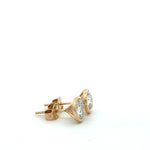 3.03 Carat IGI-Certified Lab-Grown Round Diamond Bezel Studs in 14K Yellow Gold