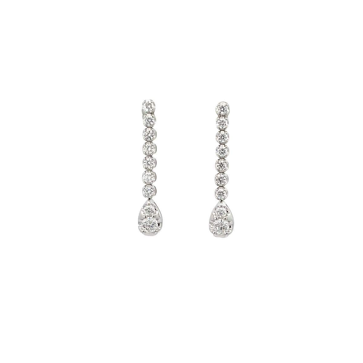 Lab-Grown Diamond Drop Earrings in 14K White Gold