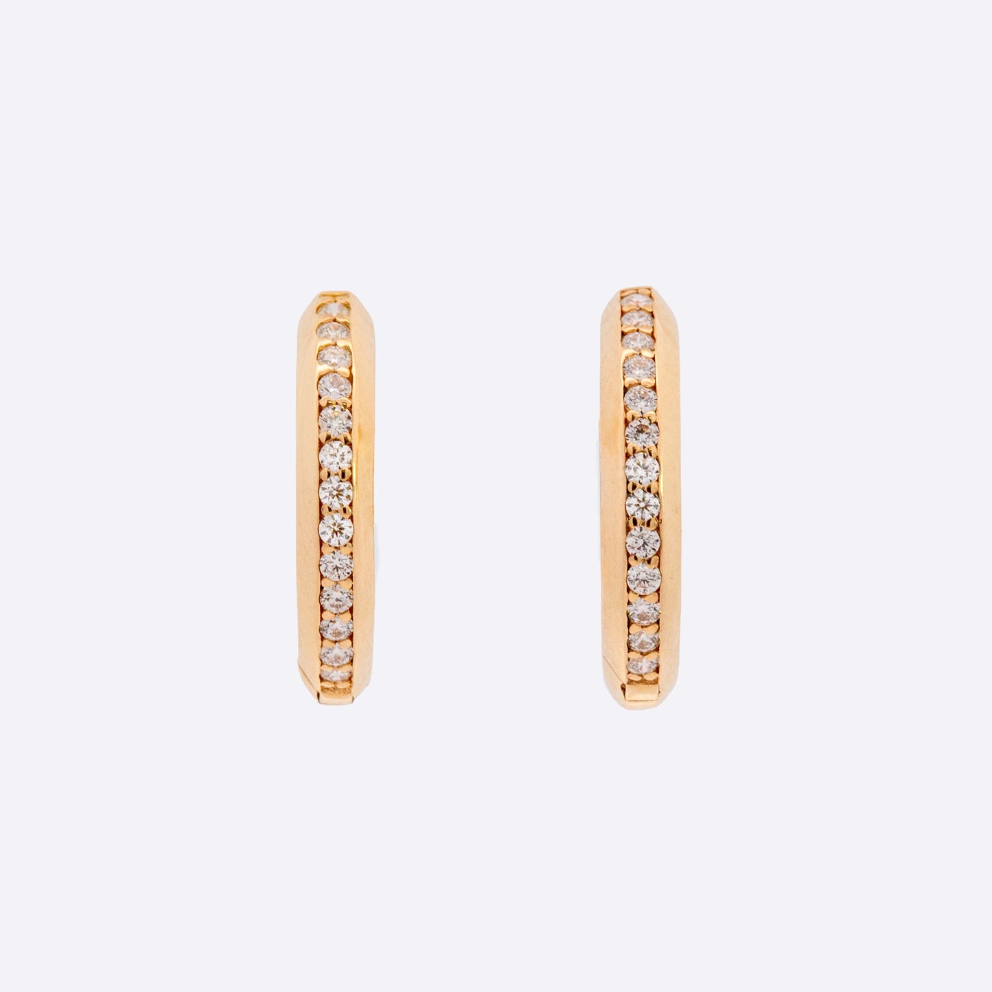 Small Round Diamond Hoop Earrings