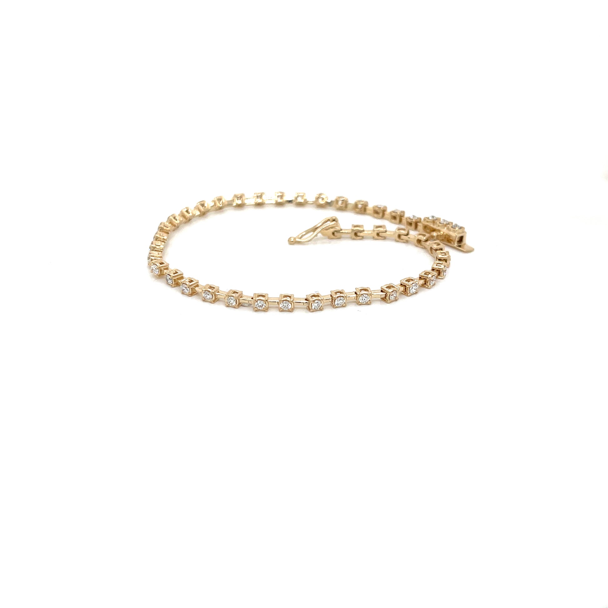 Straight Line Yellow Gold Mini Bar Bracelet - FlawlessCarat