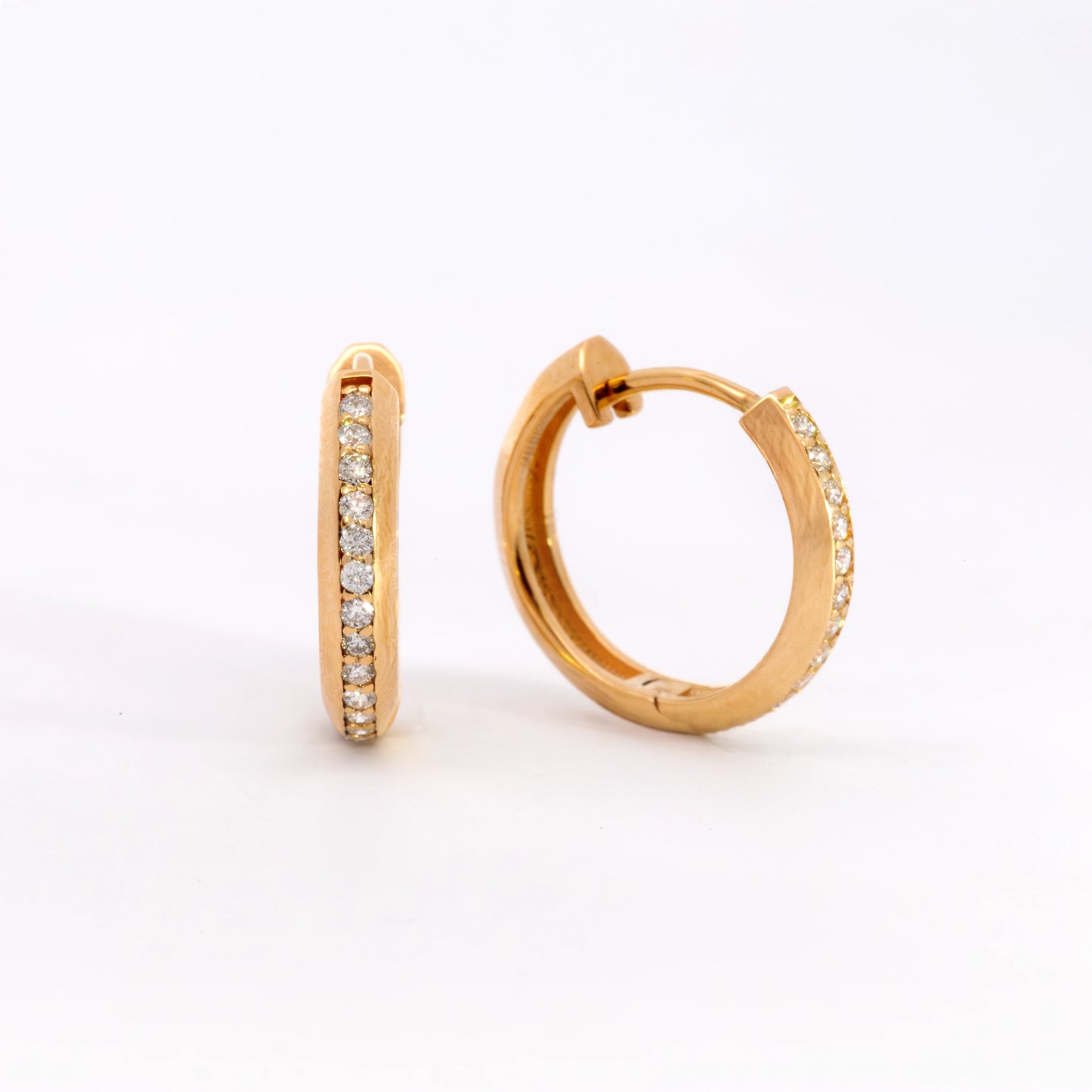 Small Round Diamond Hoop Earrings