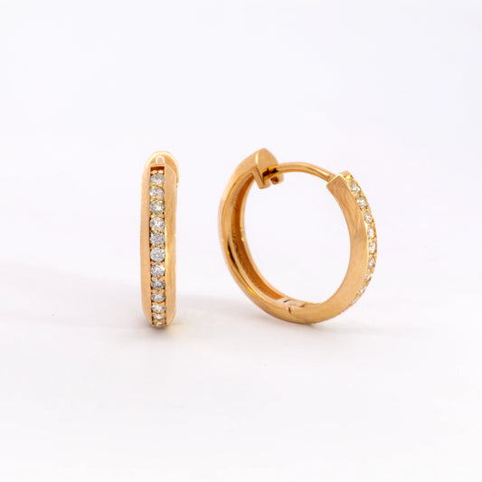 Small Round Diamond Hoop Earrings