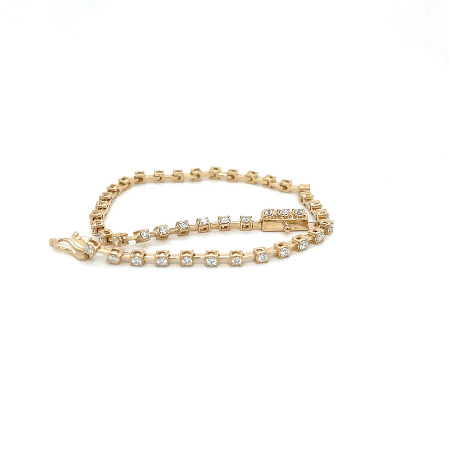 Diamond Mini Bar Bracelet in 14K Yellow Gold
