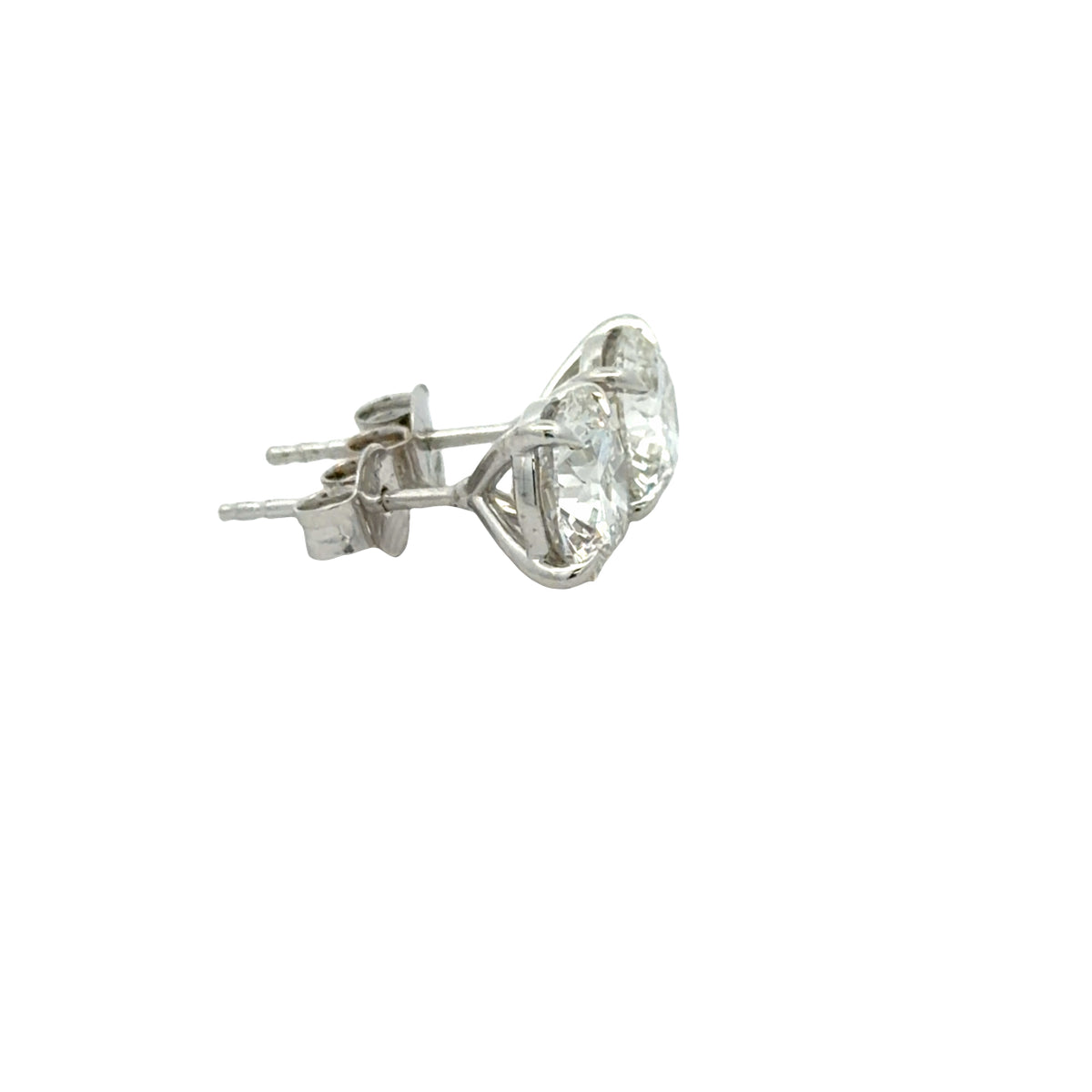 4.03 Carat IGI-Certified Lab-Grown Round Diamond Stud Earrings