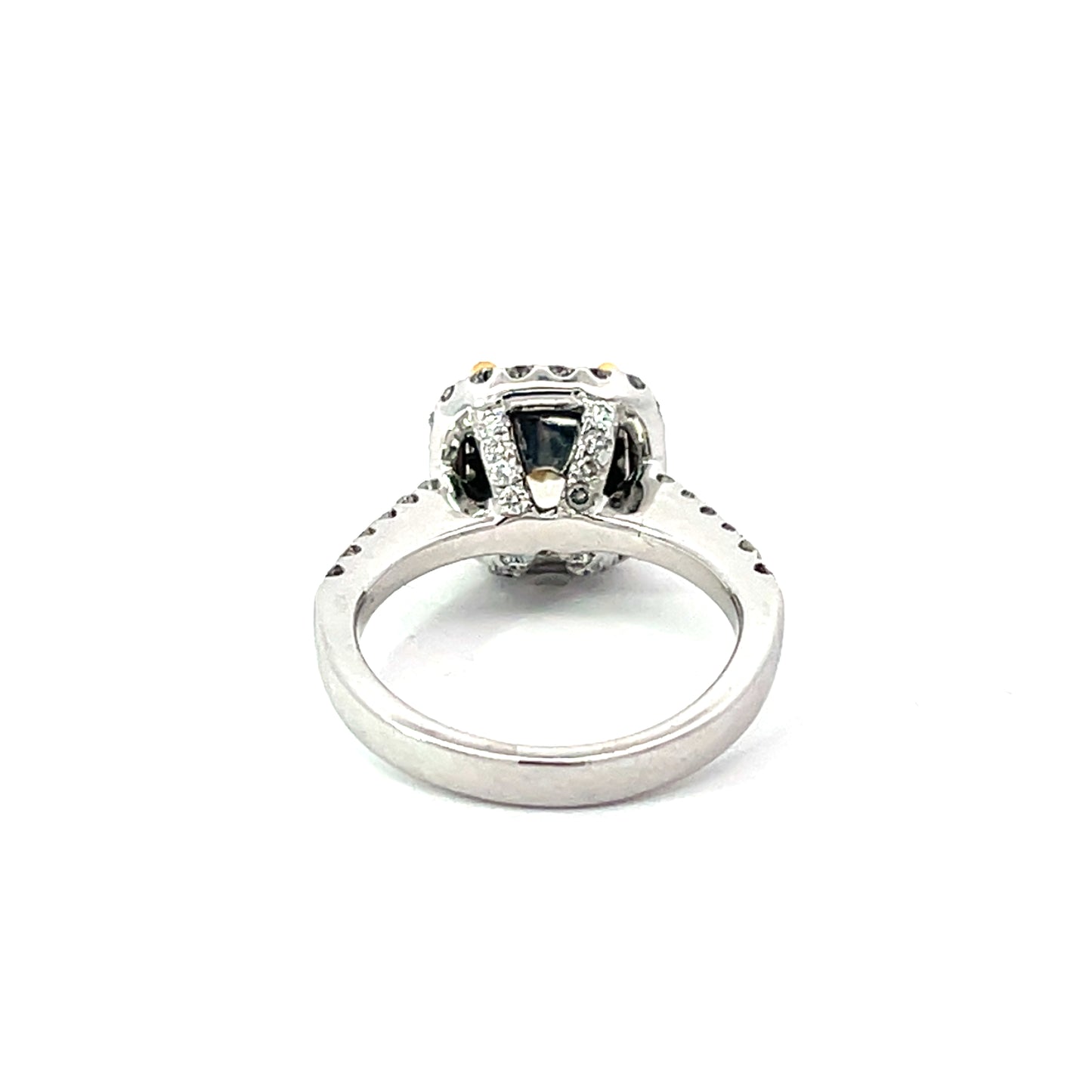 White Gold 2 Carat Cushion Halo Statement Ring