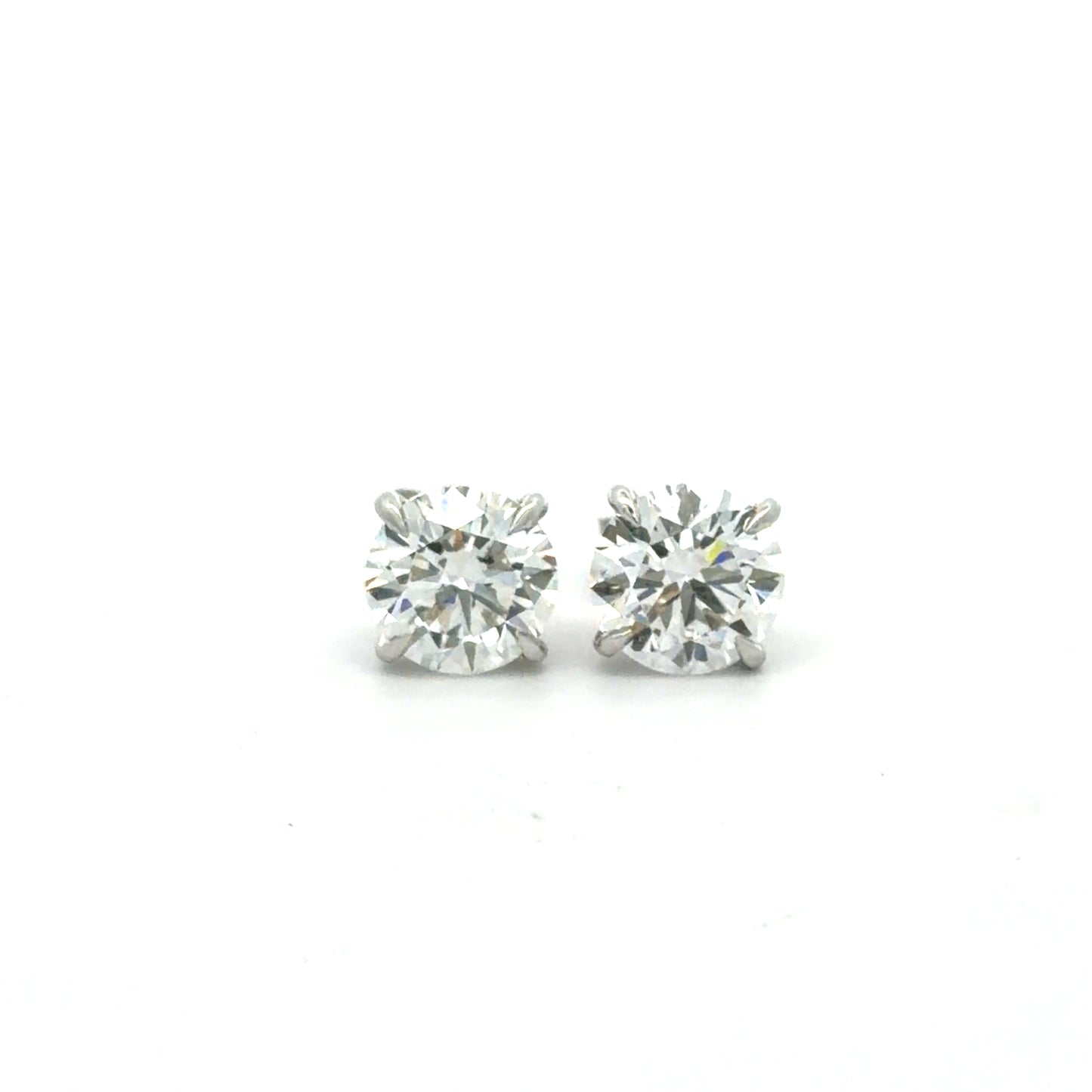 4 Carat Lab Grown Round Diamond Brilliant Studs