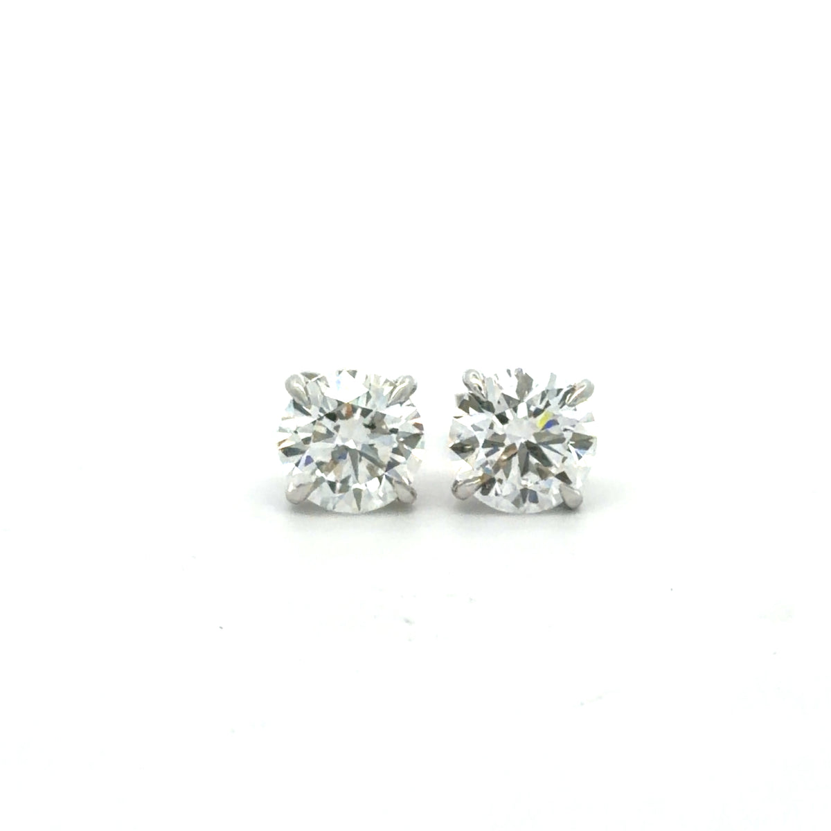 4.03 Carat IGI-Certified Lab-Grown Round Diamond Stud Earrings