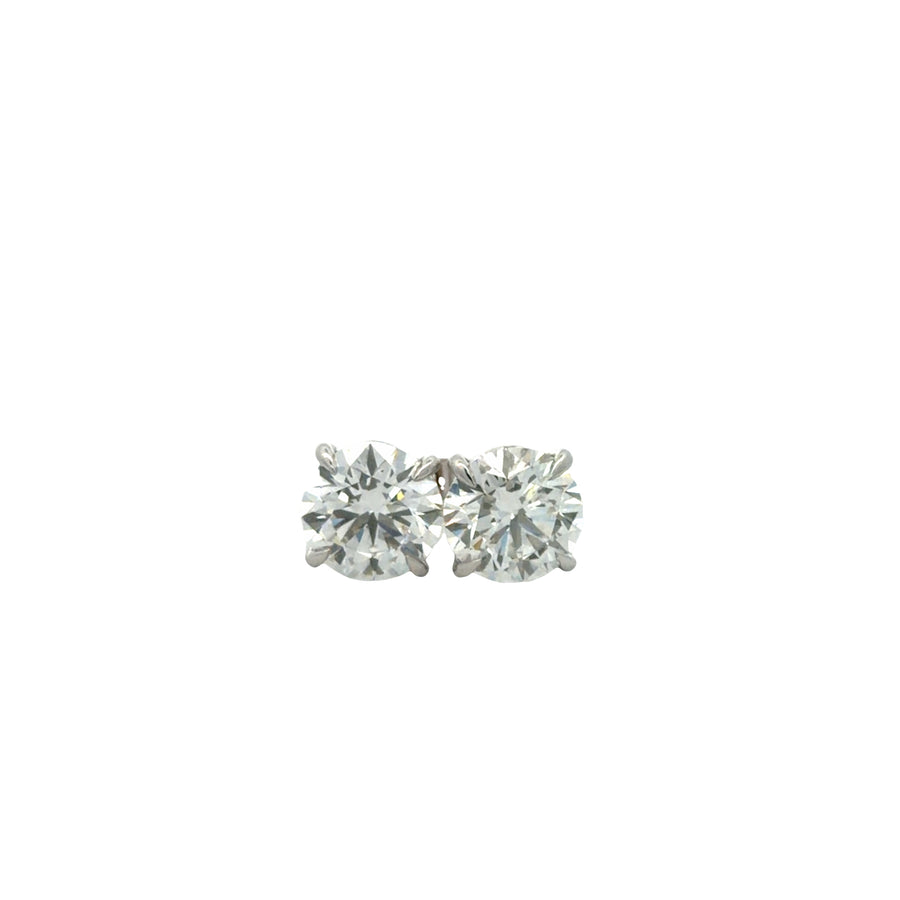 4.03 Carat IGI-Certified Lab-Grown Round Diamond Stud Earrings
