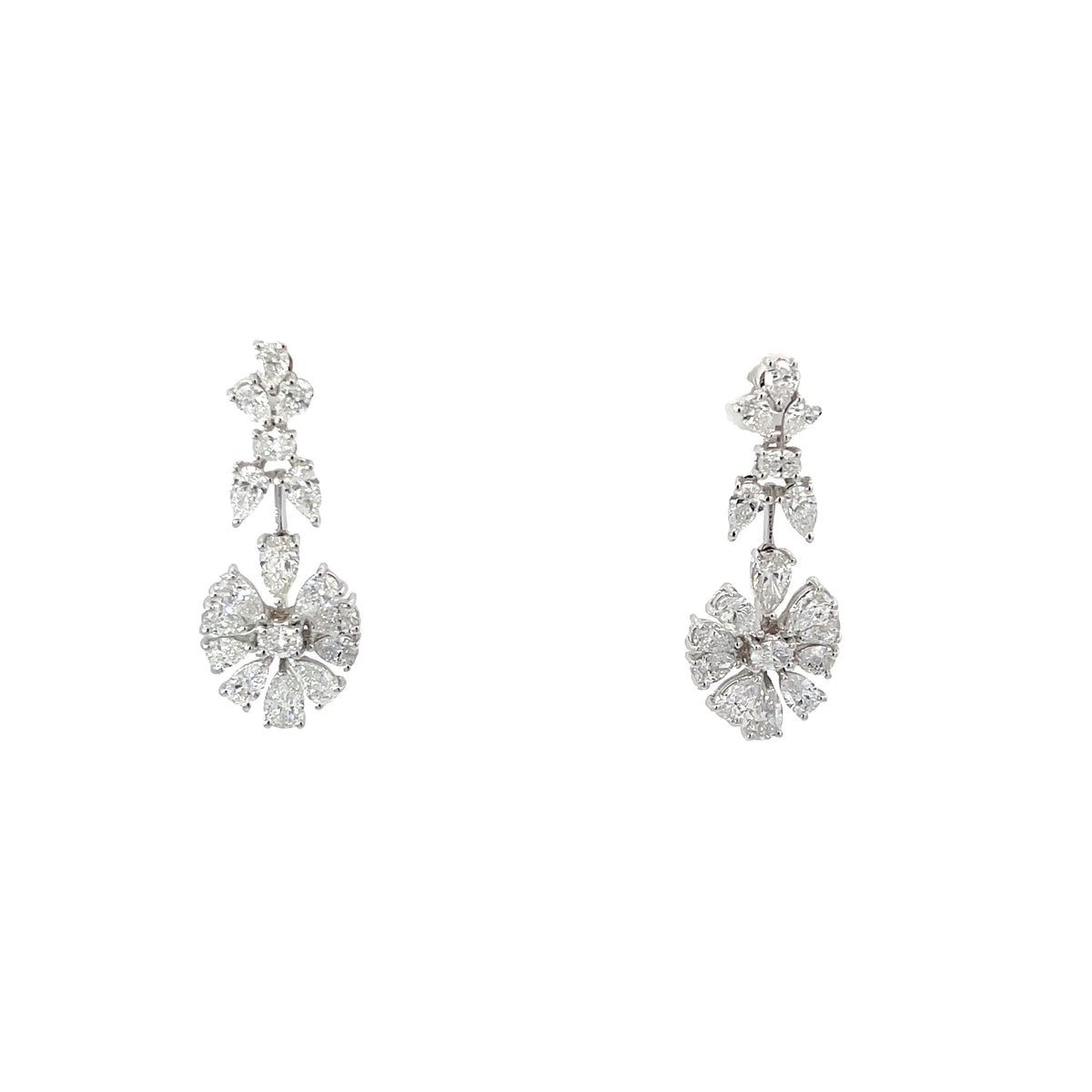 Pear-Shaped and Oval Lab-Grown Diamond Drop Earrings