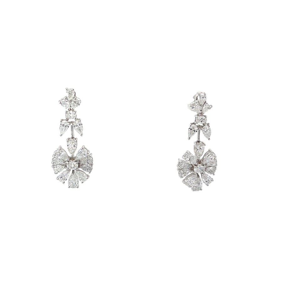 Pear-Shaped and Oval Lab-Grown Diamond Drop Earrings