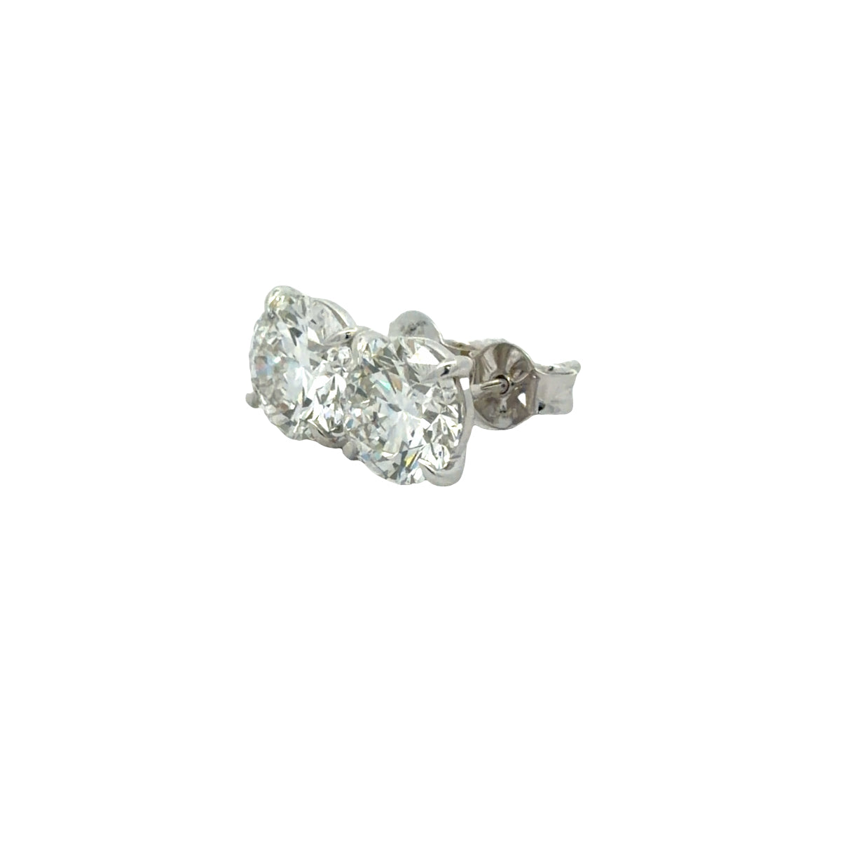 4 Carat Lab Grown Round Diamond Brilliant Studs
