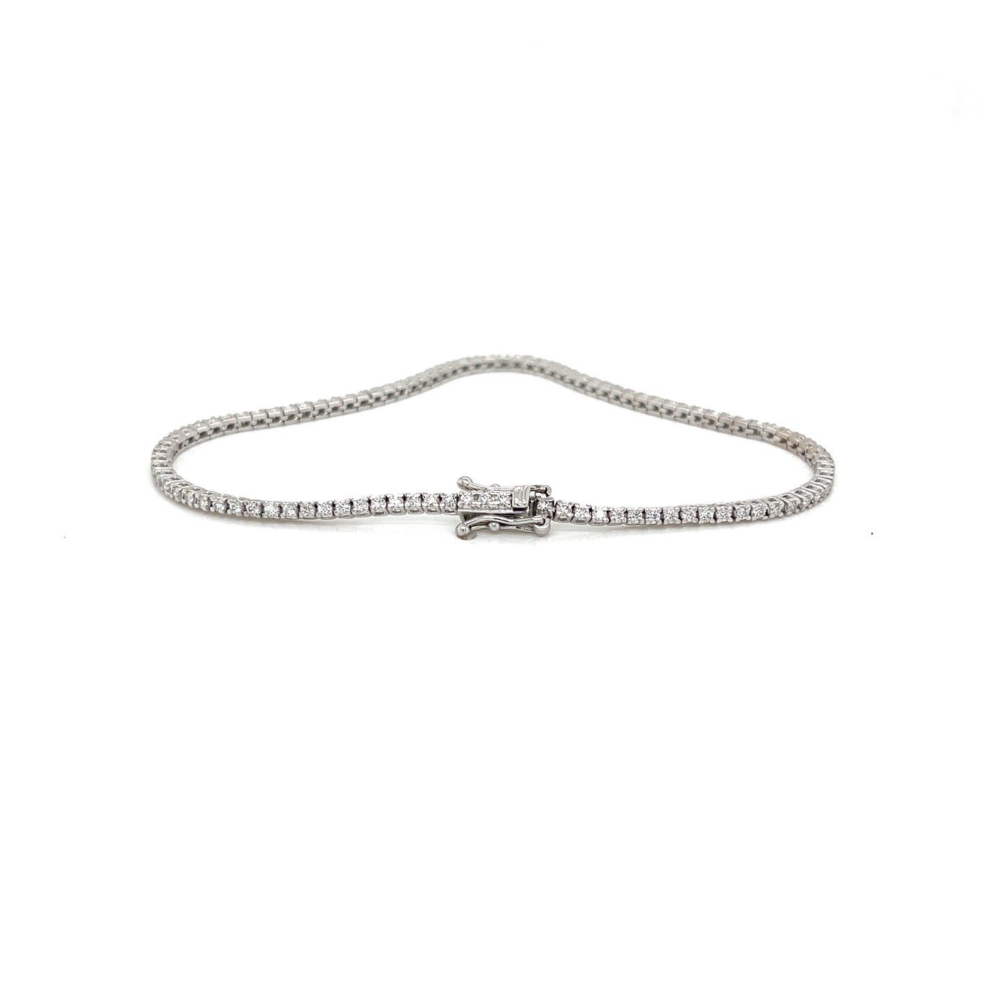 Classic White Gold Straight Line Tennis Bracelet - FlawlessCarat