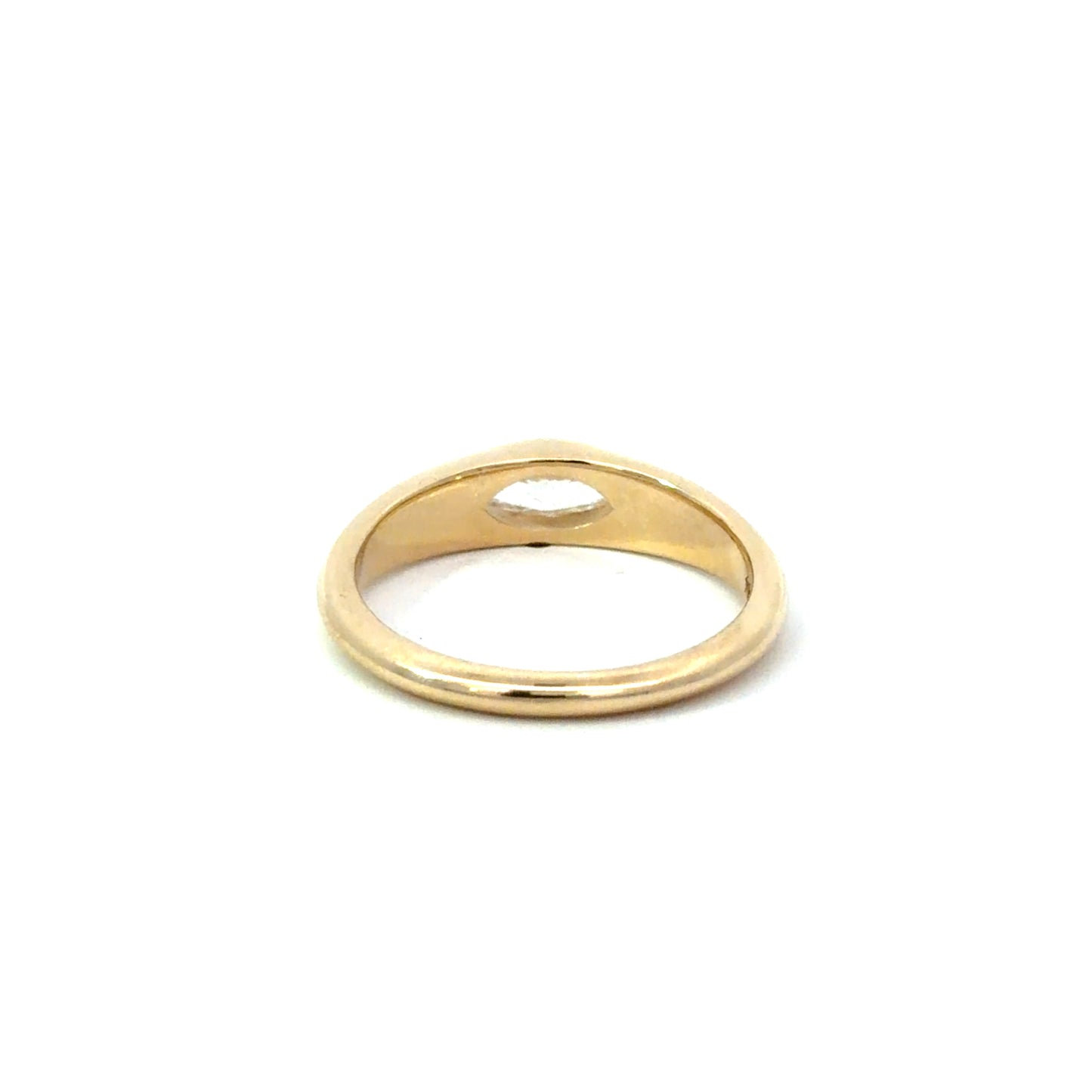 Signet Style 14Kt. Yellow Gold Ring with Natural Marquise Diamond weighing .59 carats set East-West