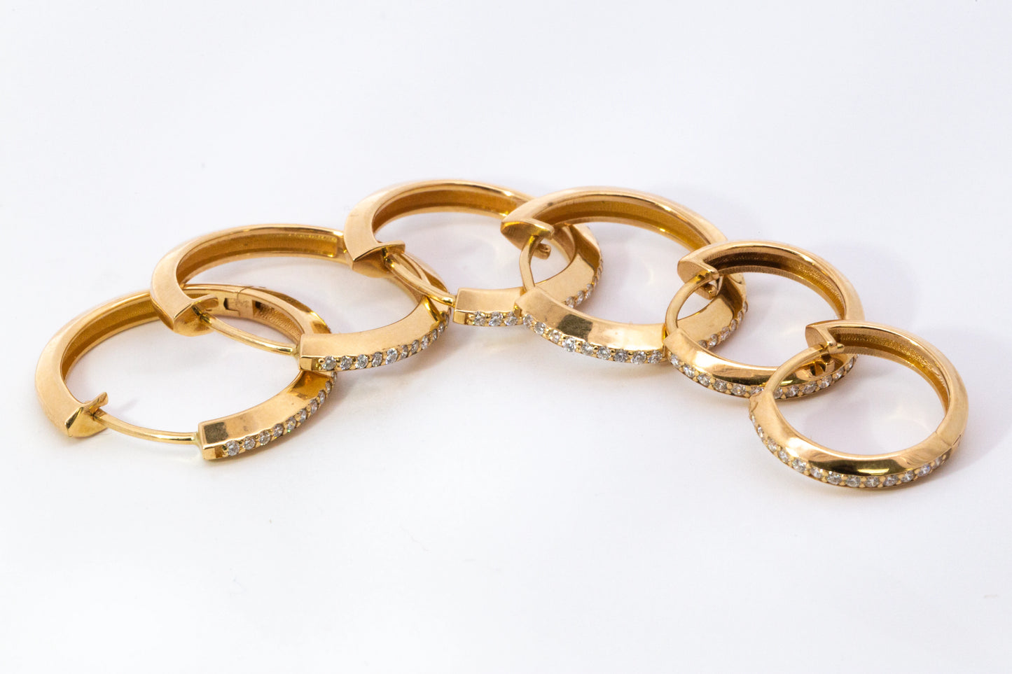 Small Round Diamond Hoop Earrings