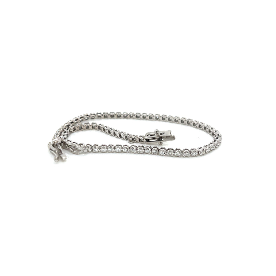 0.75 Carat Classic Diamond Tennis Bracelet in 14K White Gold