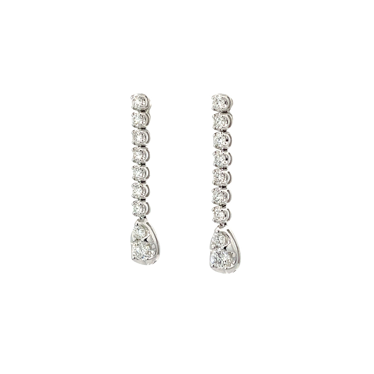 Lab-Grown Diamond Drop Earrings in 14K White Gold