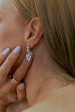 Statement Pear Shape and Oval Drop Earrings in Lab Grown Stones