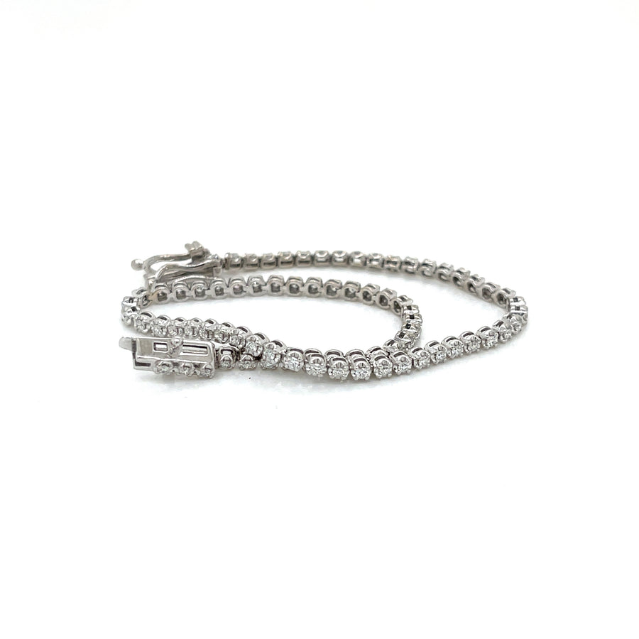0.75 Carat Classic Diamond Tennis Bracelet in 14K White Gold
