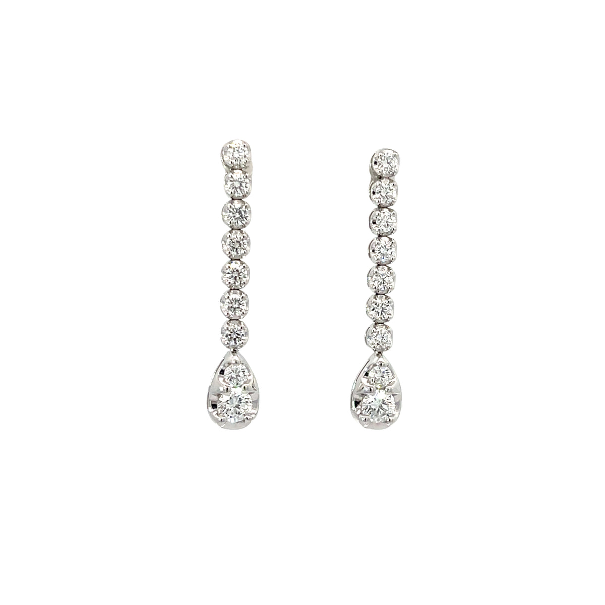 Lab-Grown Diamond Drop Earrings in 14K White Gold