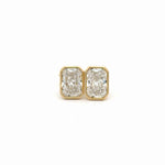 4.13 Carat Lab-Grown Radiant Diamond Bezel Studs in 14K Yellow Gold