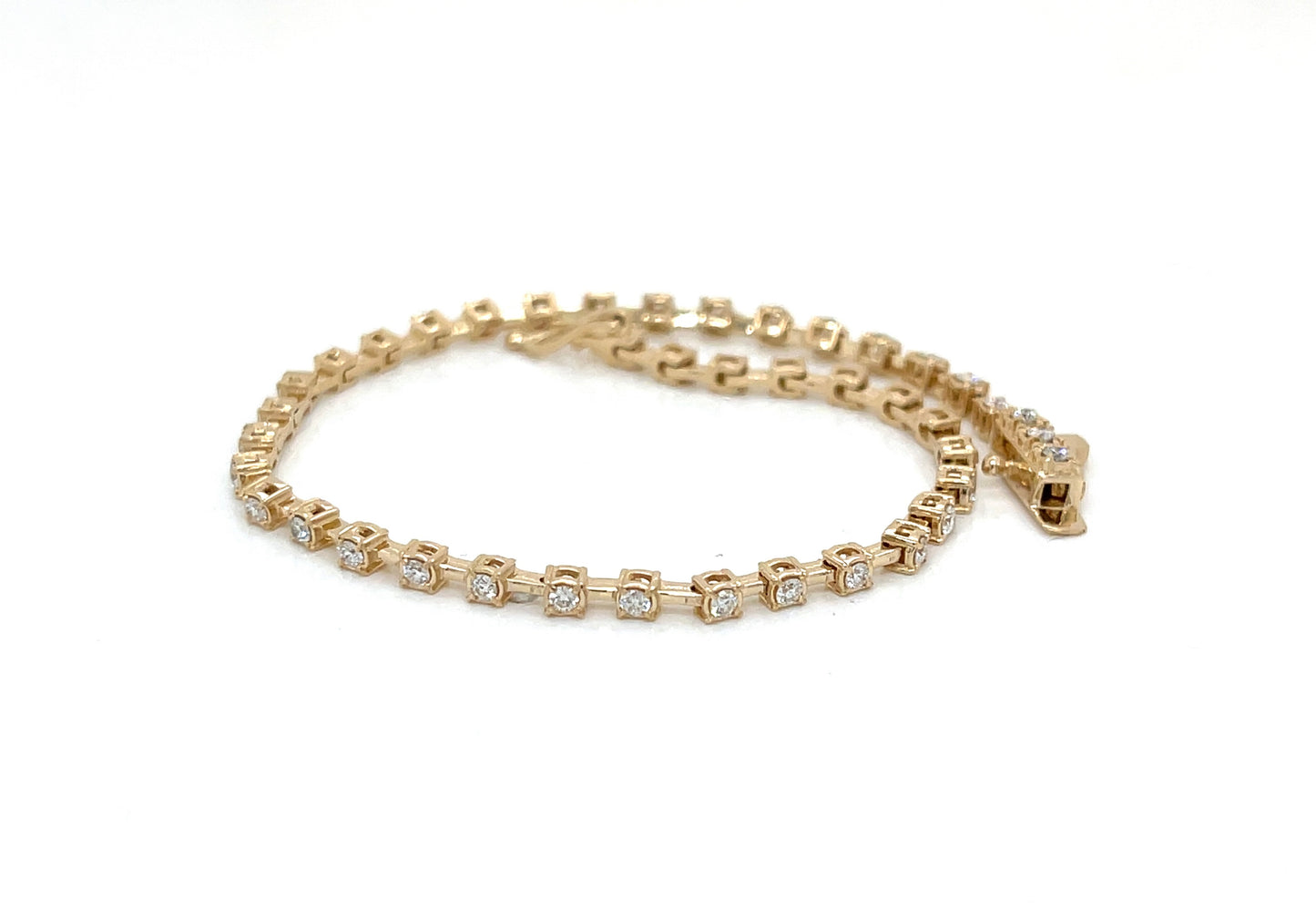 Straight Line Yellow Gold Mini Bar Bracelet - FlawlessCarat