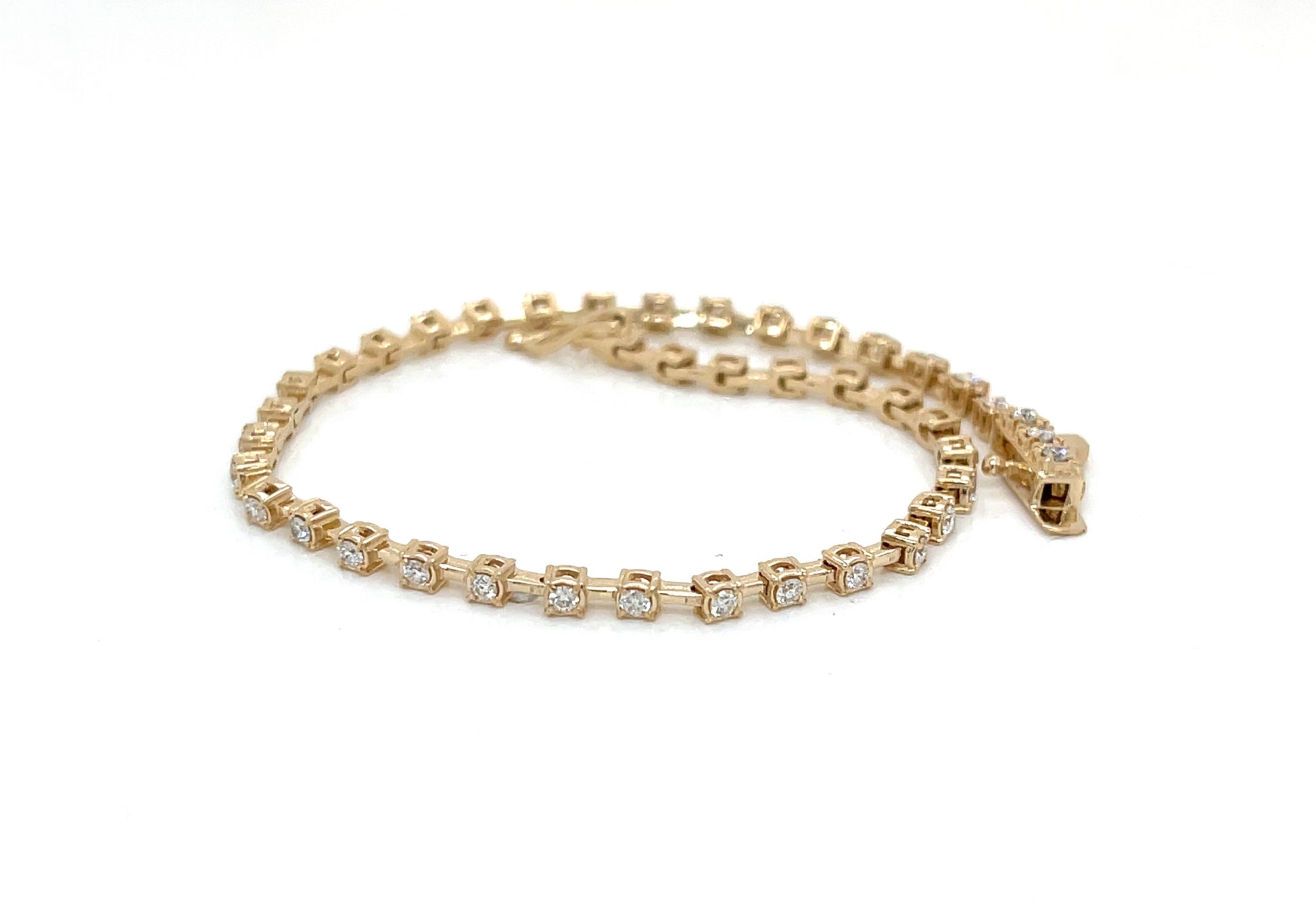 Straight Line Yellow Gold Mini Bar Bracelet - FlawlessCarat