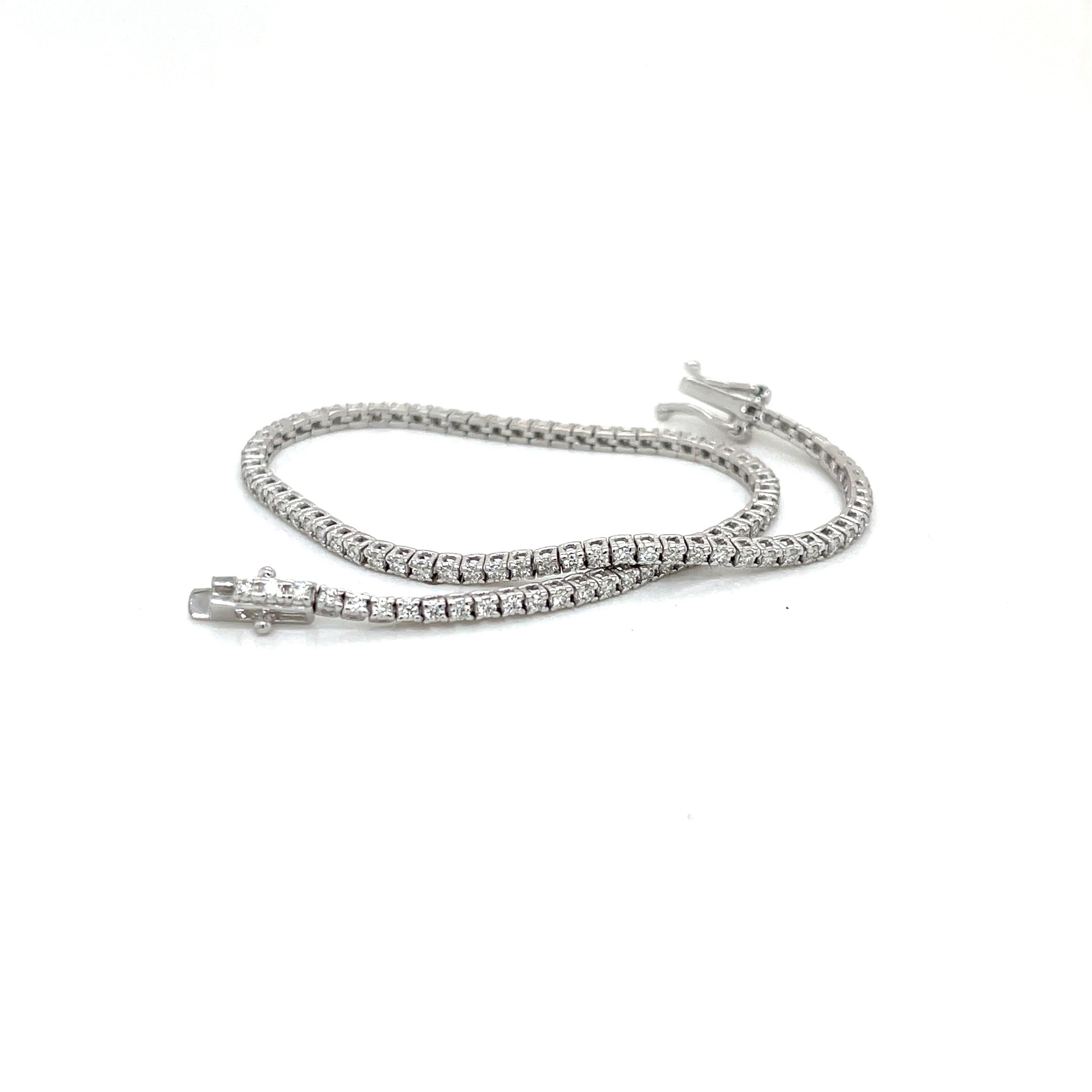 Classic White Gold Straight Line Tennis Bracelet - FlawlessCarat