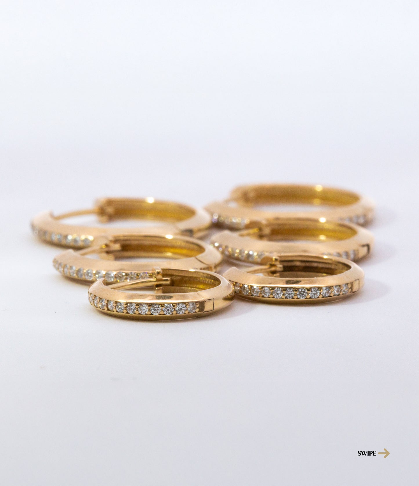 Small Round Diamond Hoop Earrings
