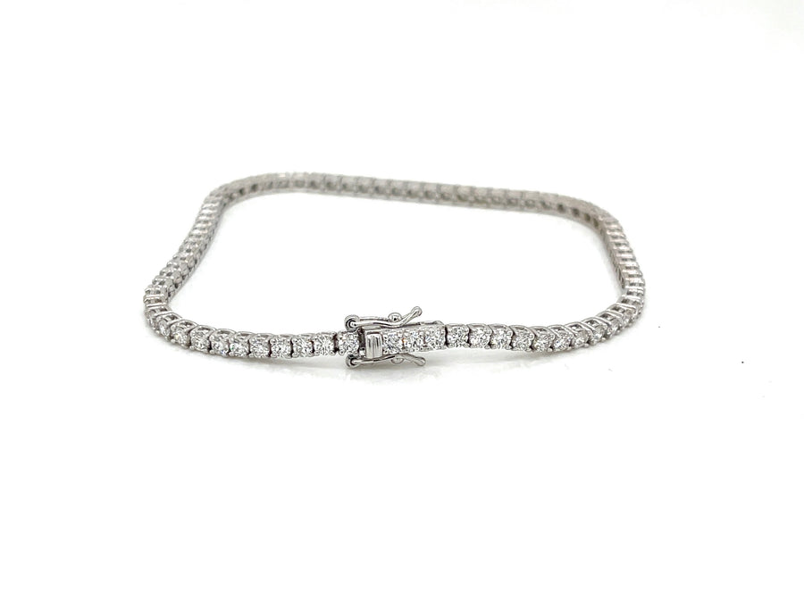 Natural Diamond Tennis Bracelet in 14K White Gold