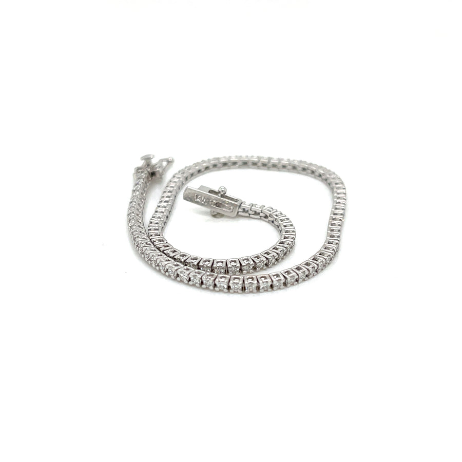 Natural Diamond Tennis Bracelet in 14K White Gold