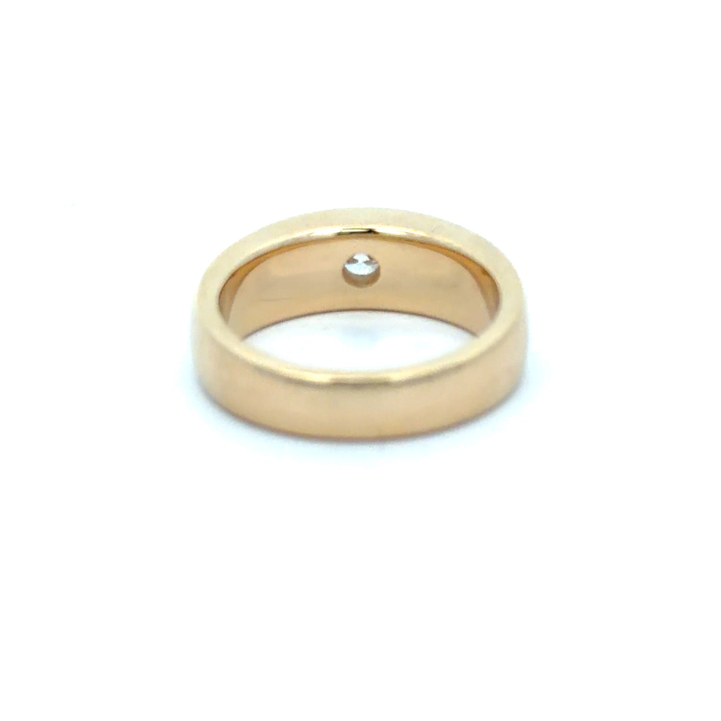 14 kt. Signet setting with Natural Round Brilliant weighing .47 carats