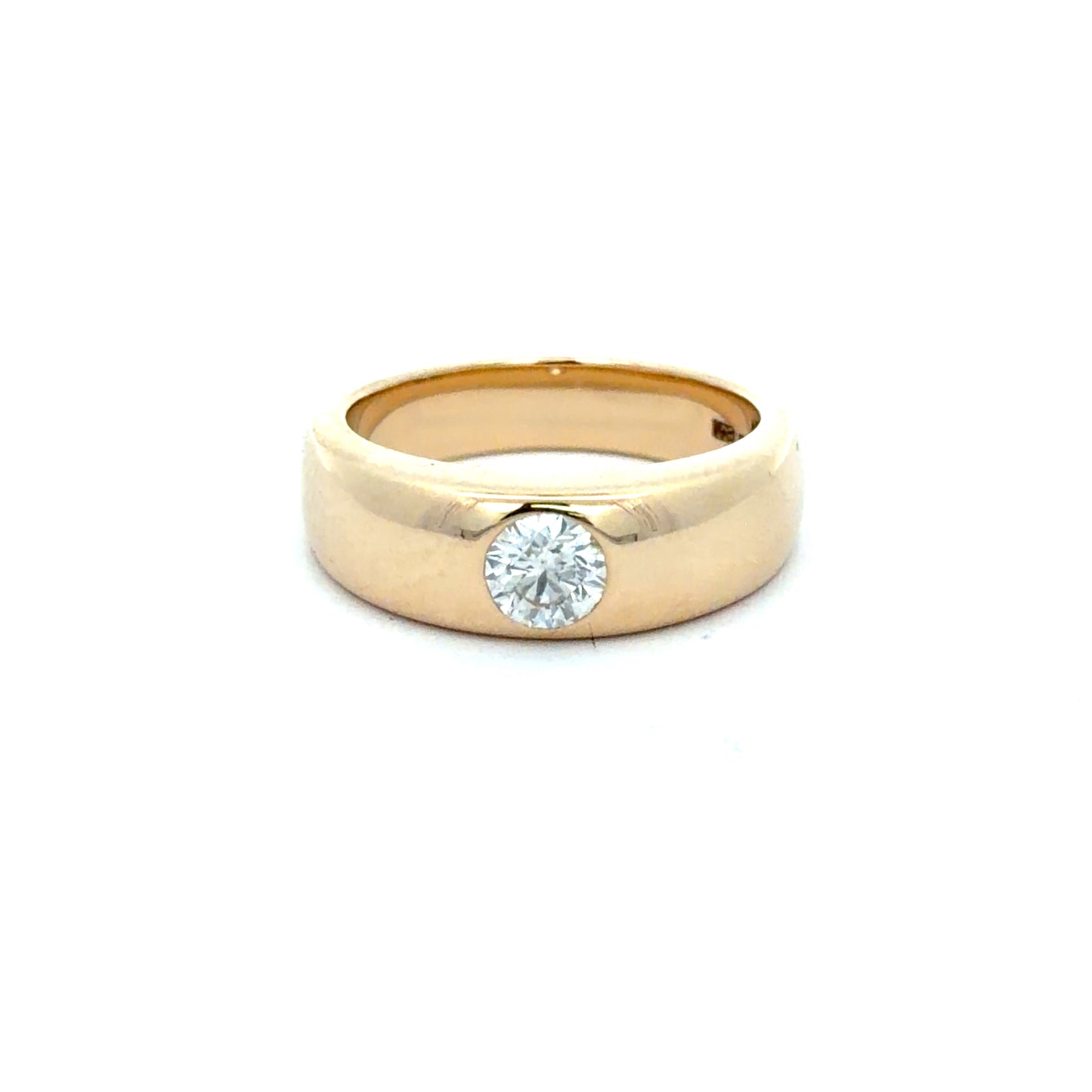 14 kt. Signet setting with Natural Round Brilliant weighing .47 carats