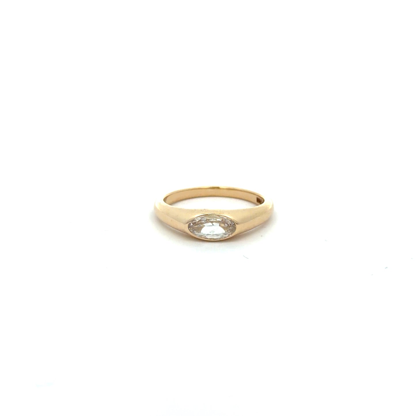14 kt. Signet setting with Natural Mined Round Brilliant weighing .26 carats