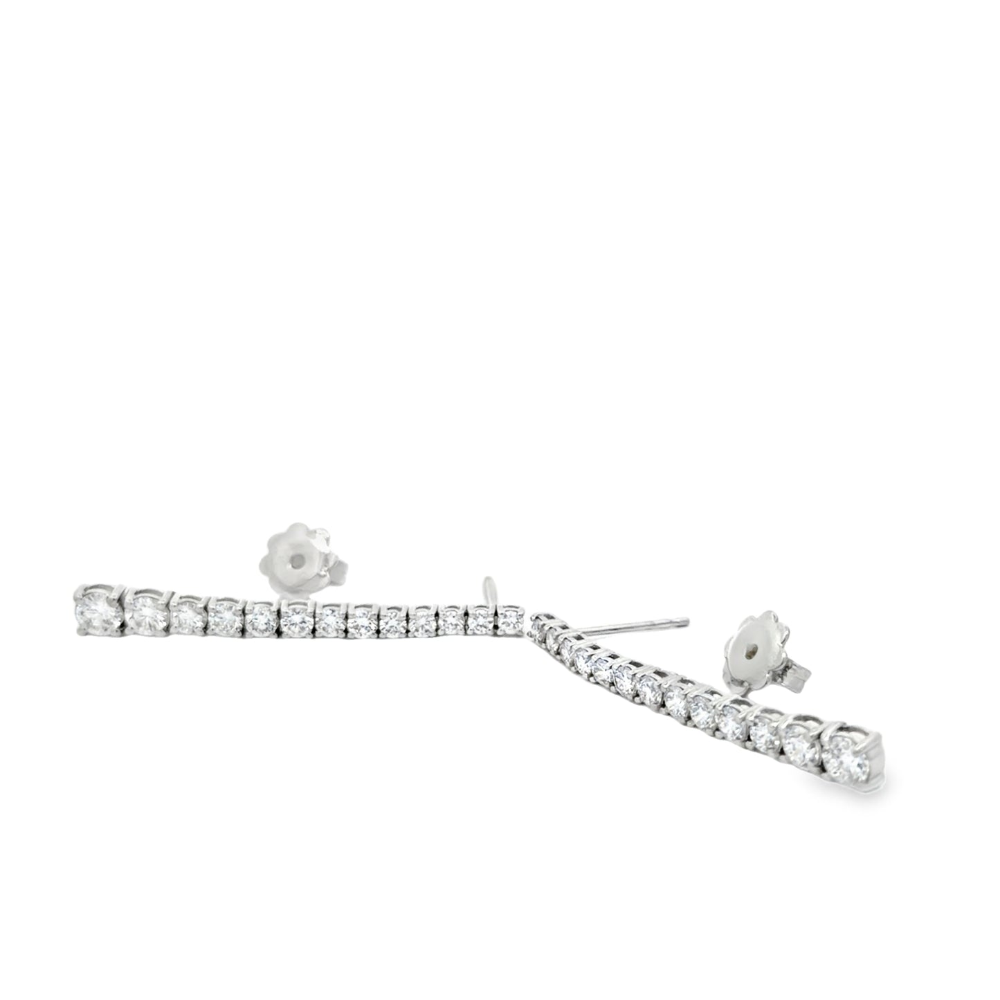 Lab Grown Drop Earrings in 14kt. White Gold weighing 1.85 carats