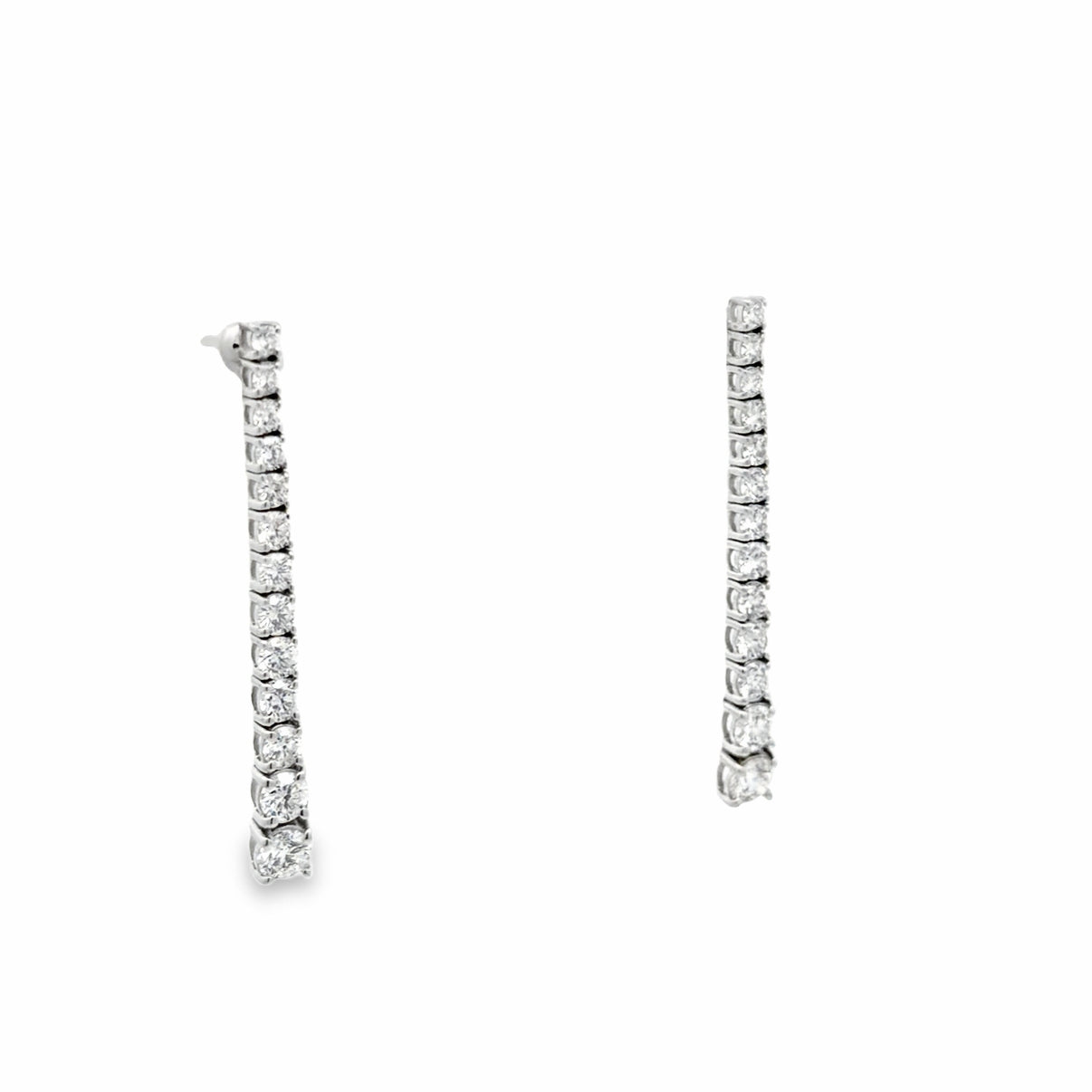 Lab Grown Drop Earrings in 14kt. White Gold weighing 1.85 carats
