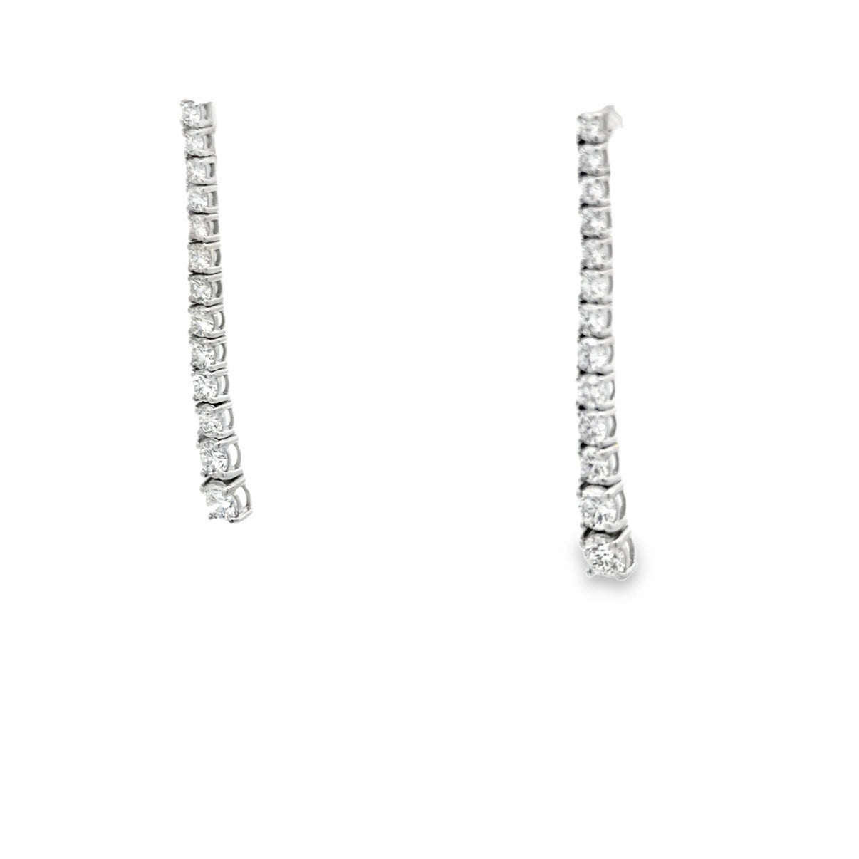 Lab Grown Drop Earrings in 14kt. White Gold weighing 1.85 carats