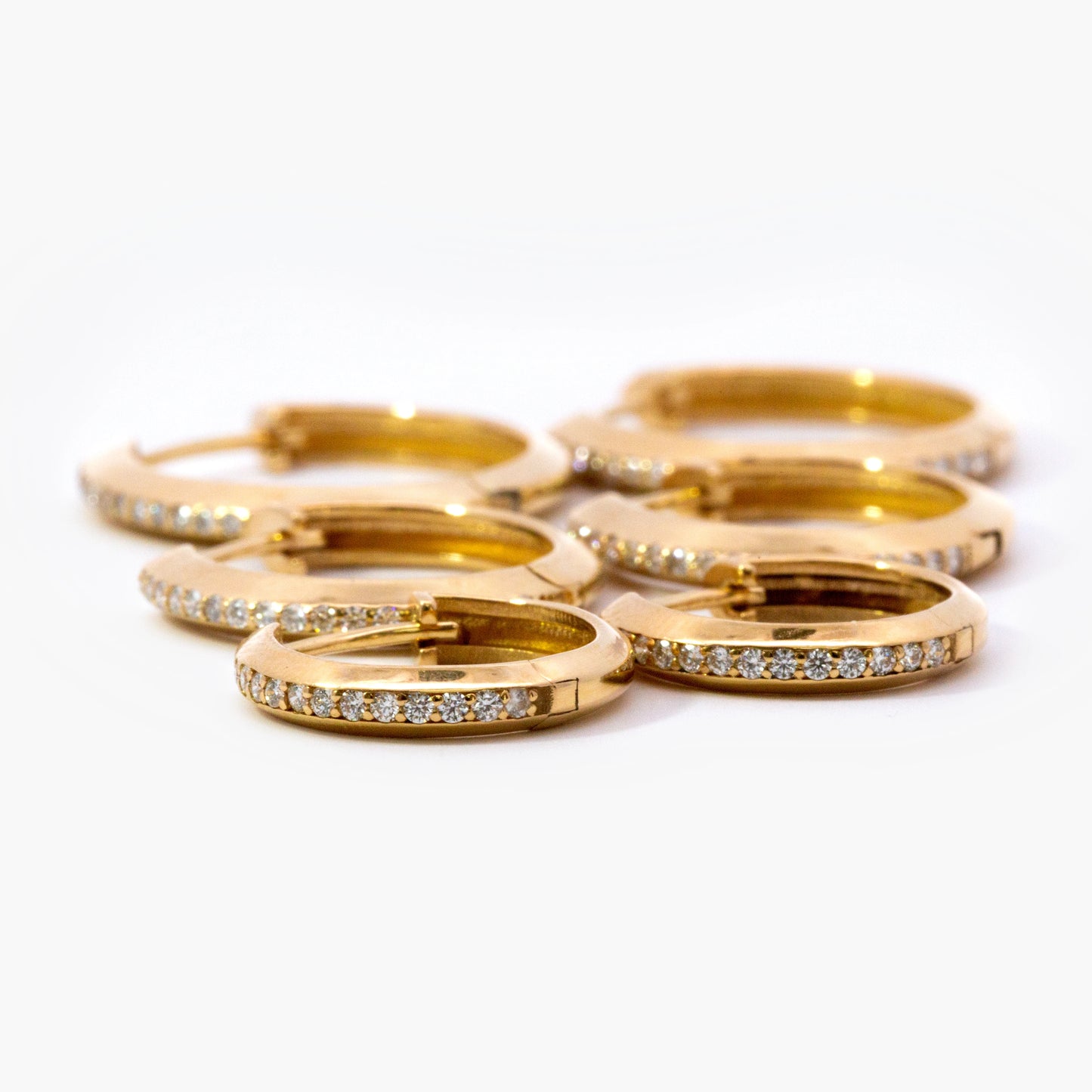 Large Round Diamond Hoop Earrings
