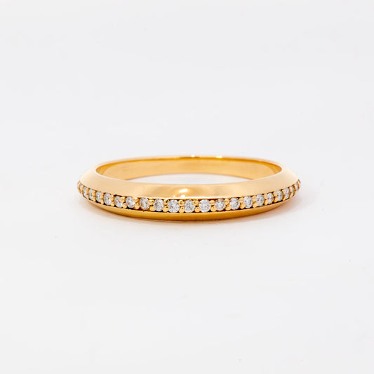 14kt Gold Diamond Domed Bands