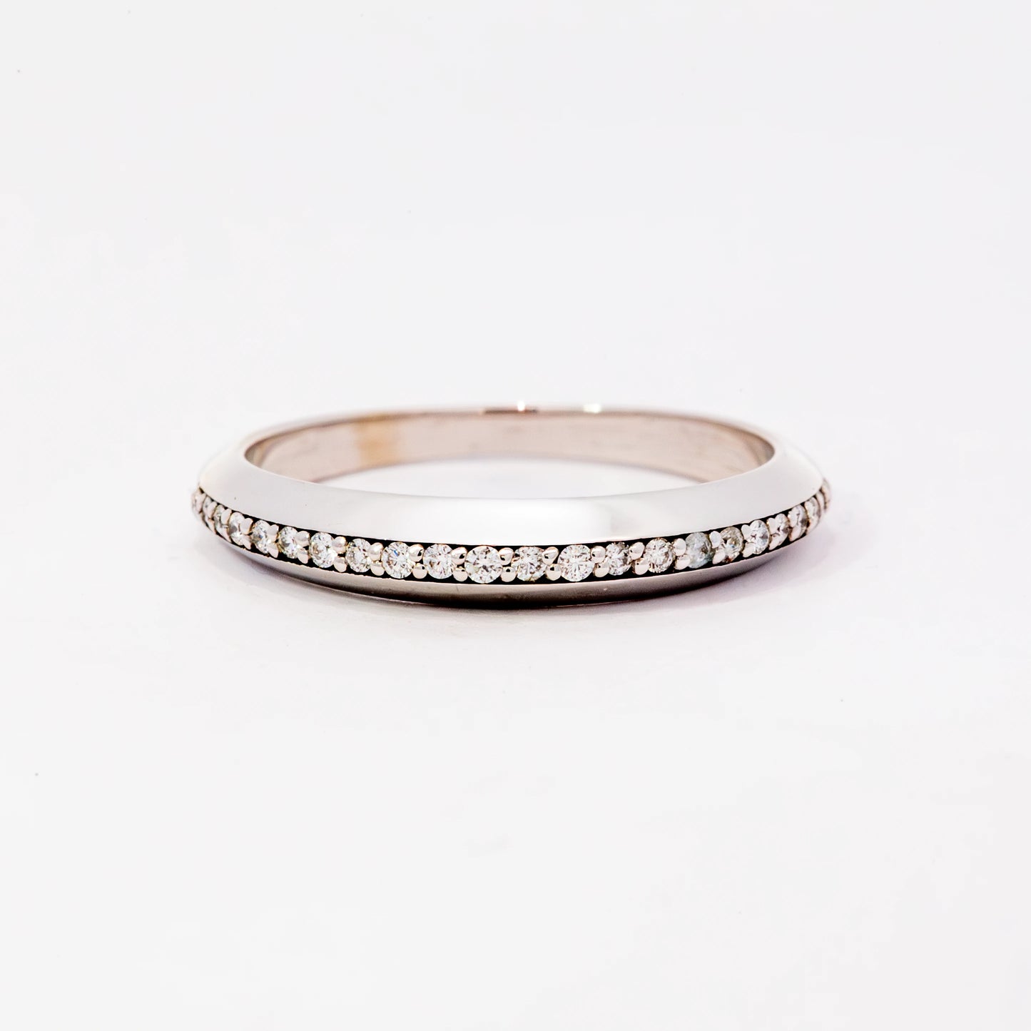 14kt Gold Diamond Domed Bands