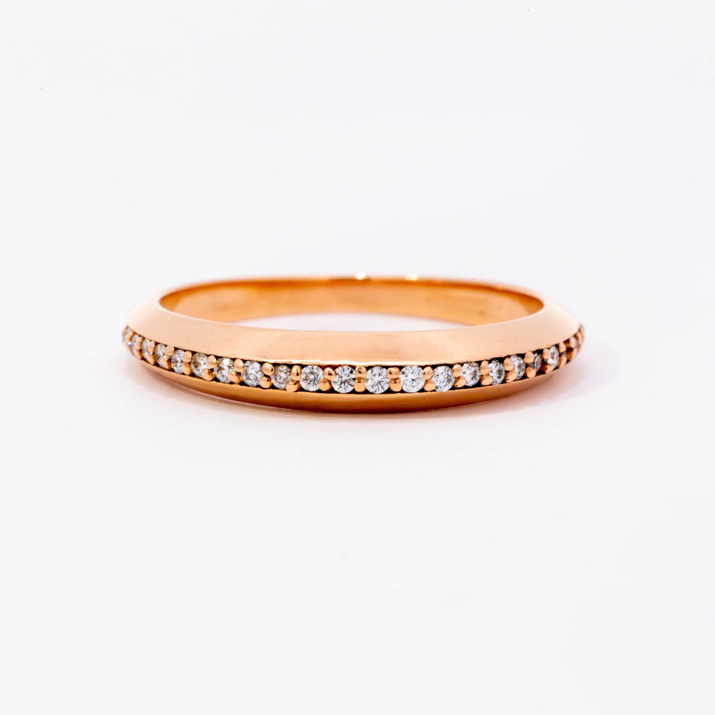 14kt Gold Diamond Domed Bands