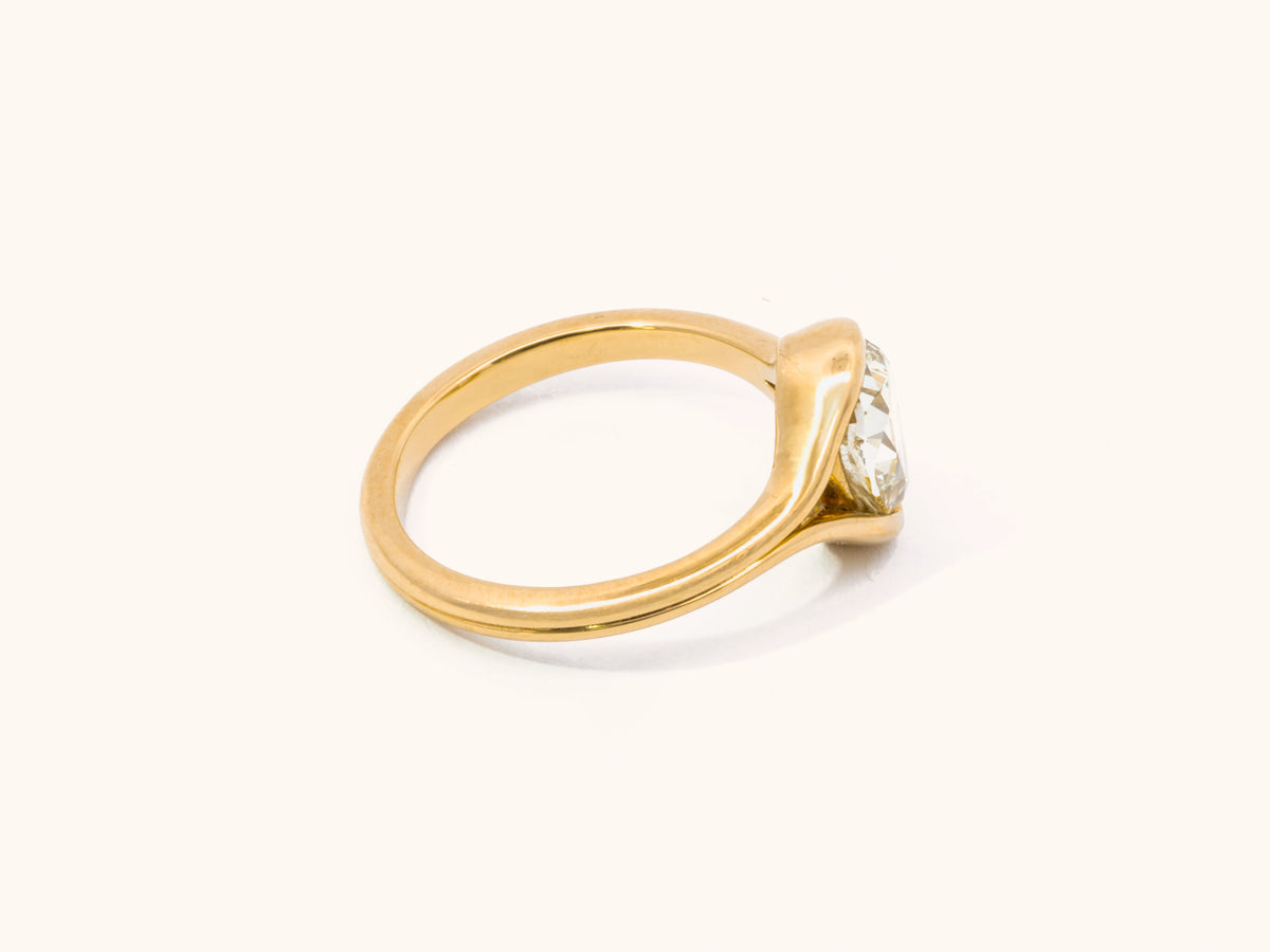 Natural Fancy Yellow Pear-Shaped Diamond Solitaire in 18K Yellow Gold
