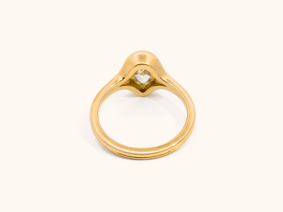 Natural Fancy Yellow Pear-Shaped Diamond Solitaire in 18K Yellow Gold
