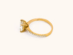 Natural Fancy Yellow Cushion Diamond Engagement Ring in 18K Yellow Gold