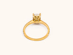 Natural Fancy Yellow Cushion Diamond Engagement Ring in 18K Yellow Gold