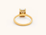 Lab-Grown Radiant Diamond Hidden Halo Ring in 18K Yellow Gold