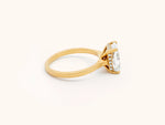 Lab-Grown Radiant Diamond Hidden Halo Ring in 18K Yellow Gold