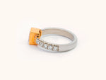 Natural Pink-Brown Princess-Cut Diamond Ring in Platinum and 18K Rose Gold