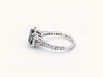 Fancy Dark Blue Lab-Grown Diamond Halo Ring in 14K White Gold