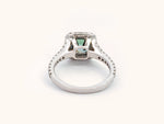 Fancy Dark Blue Lab-Grown Diamond Halo Ring in 14K White Gold