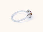 Fancy Deep Yellowish Orange Cushion Diamond Halo Ring in 18K White Gold